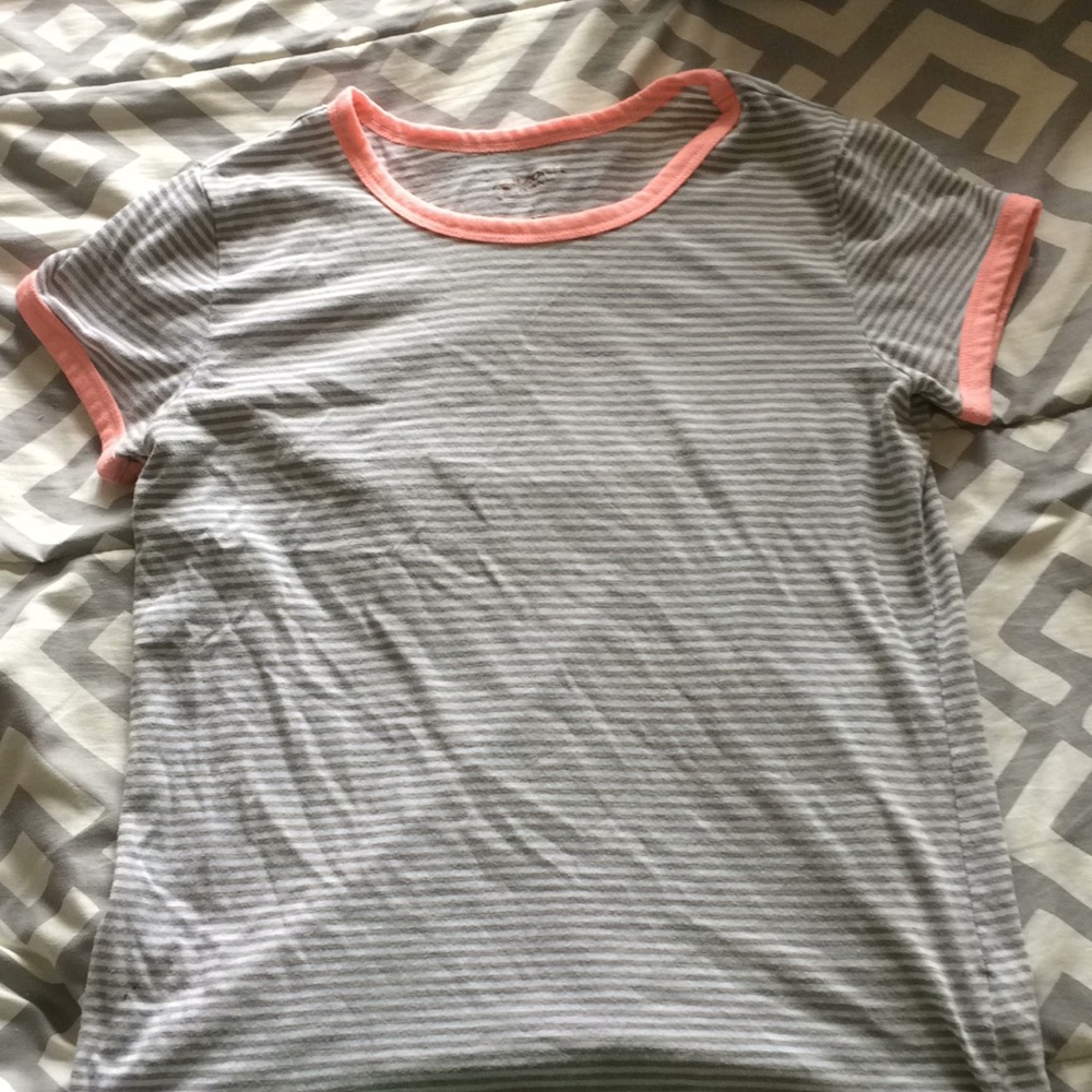 Grey & white striped shirt